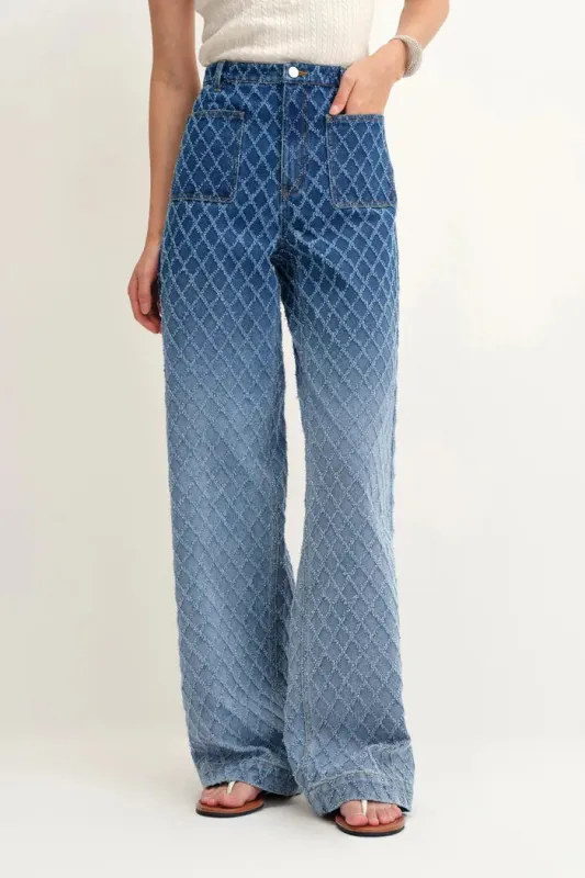Natalie Gradient Jeans in Jacquard Denim made by Fabrique