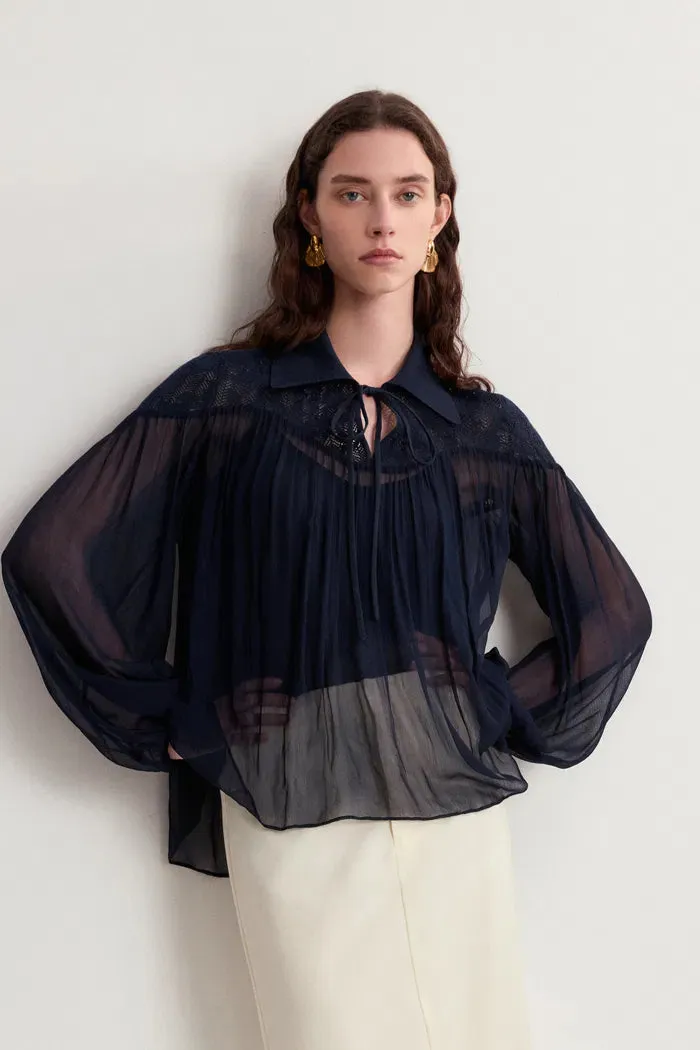 Iris Lacework Blouse in Crepe Georgette sold by Fabrique product image thumbnail 2