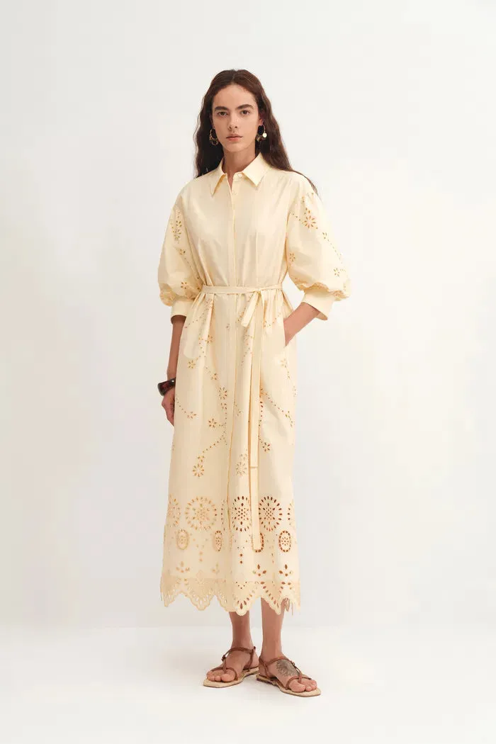 Louise Embroidered Shirt Dress in Cotton Poplin sold by Fabrique product image thumbnail 4