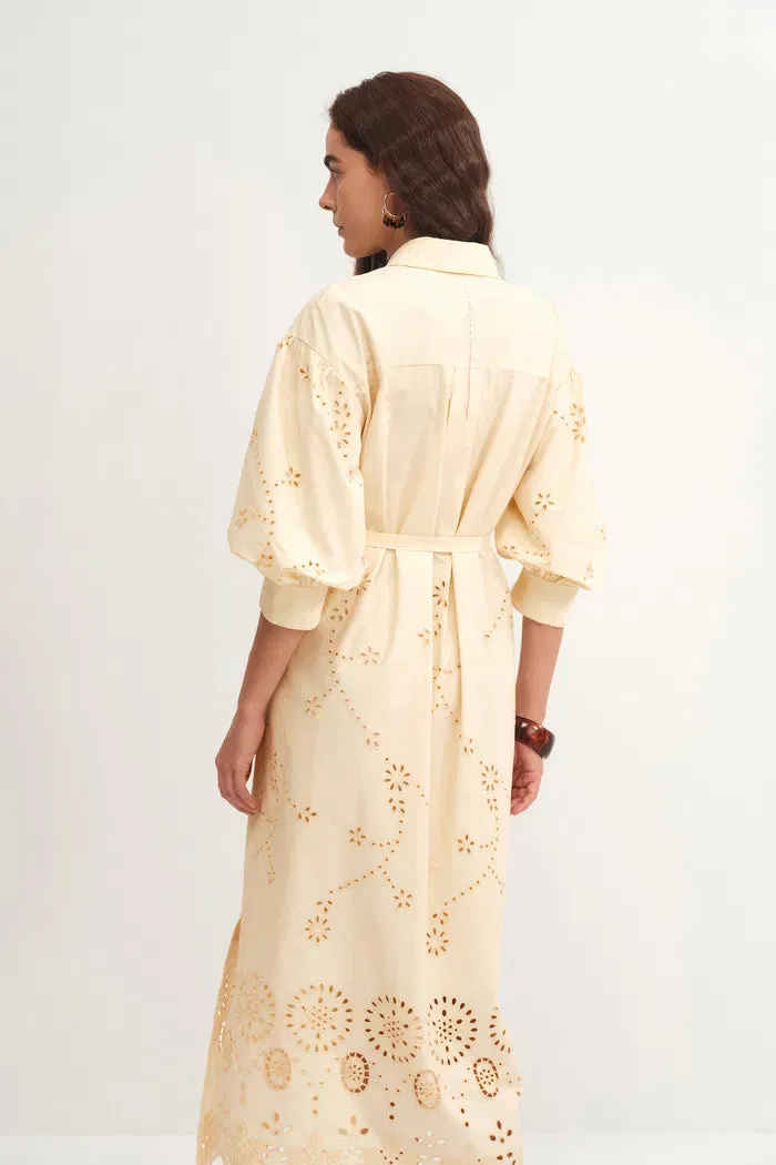 Louise Embroidered Shirt Dress in Cotton Poplin sold by Fabrique product image thumbnail 2