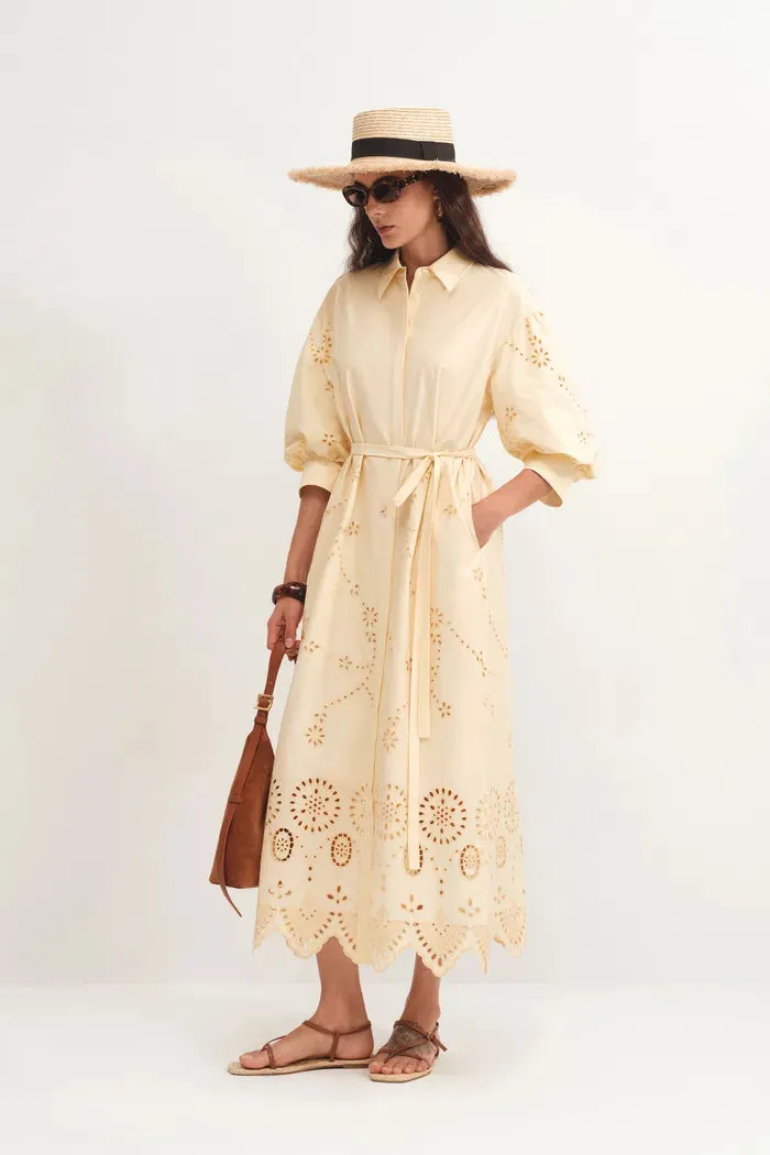 Louise Embroidered Shirt Dress in Cotton Poplin sold by Fabrique product image thumbnail 3