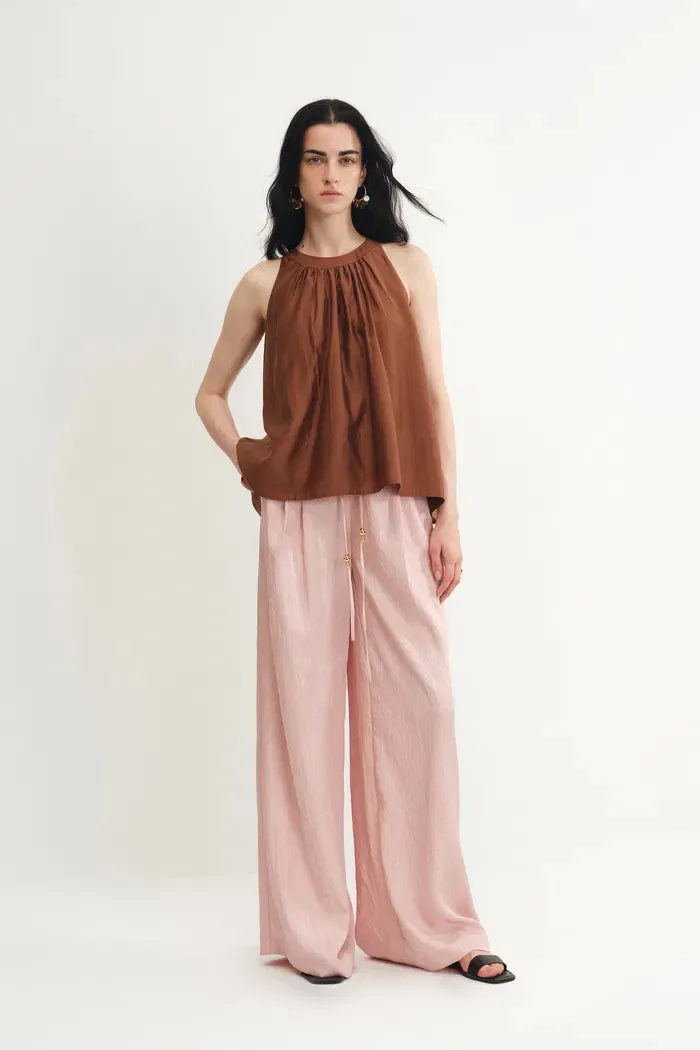 Louise Textured Pleated Pants in Pleated Satin sold by Fabrique product image thumbnail 3