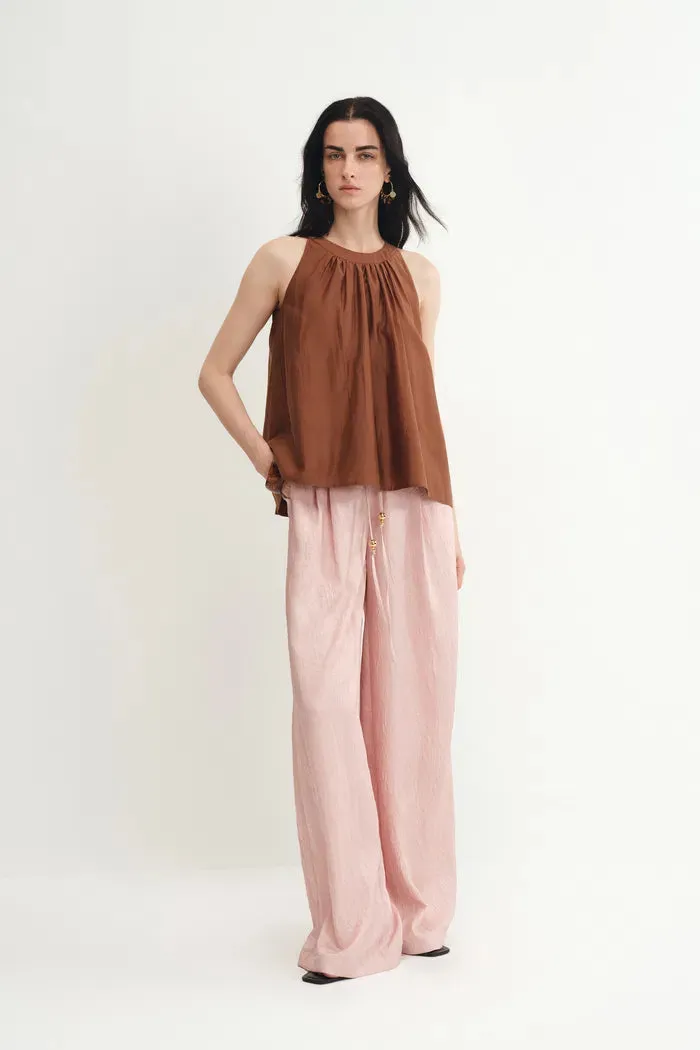 Louise Textured Pleated Pants in Pleated Satin sold by Fabrique product image thumbnail 4