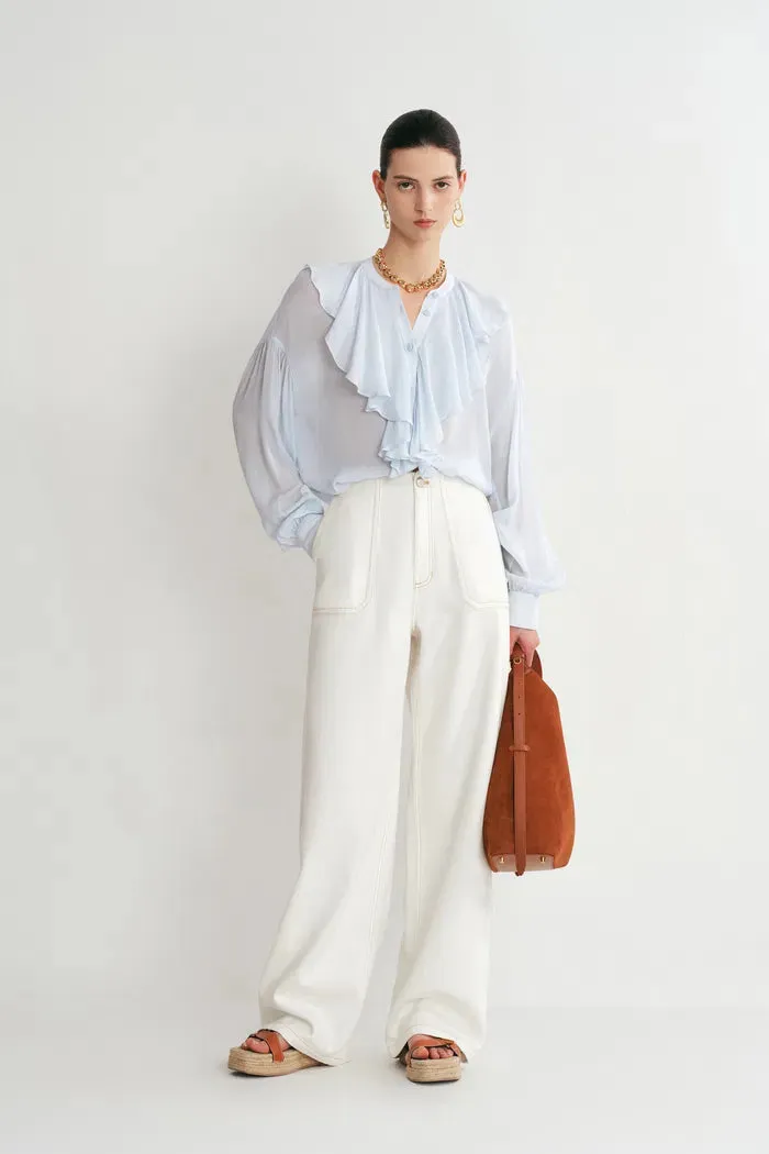 Sini Ruffle Shirt in Silk Canton Crepe sold by Fabrique product image thumbnail 3