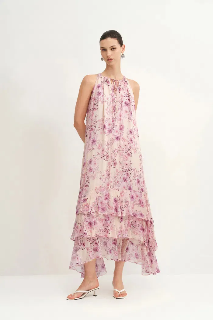 Sally Hand Painted Flora Ruffle Dress in Summer Sheer sold by Fabrique product image thumbnail 5