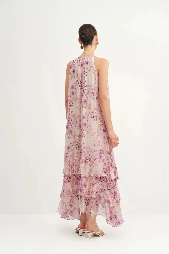 Sally Hand Painted Flora Ruffle Dress in Summer Sheer sold by Fabrique product image thumbnail 2