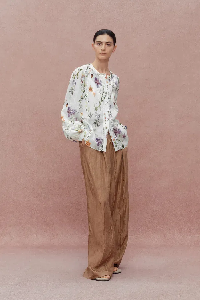 Perla Hand Painted Flora Blouse in Tencel-Ramie sold by Fabrique product image thumbnail 3