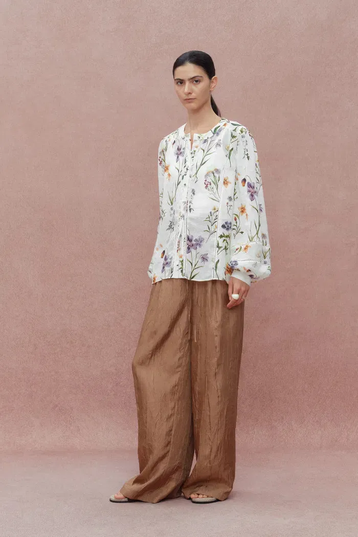 Perla Hand Painted Flora Blouse in Tencel-Ramie sold by Fabrique product image thumbnail 4