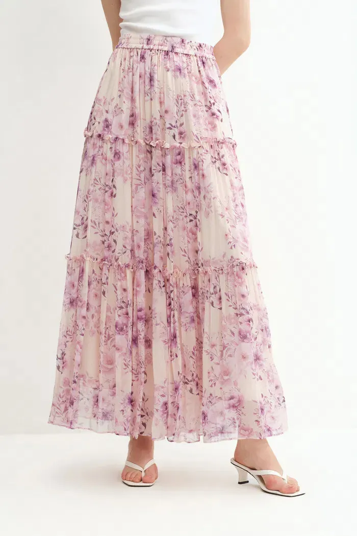 Mia Hand Painted Flora Skirt in Silk-Cotton sold by Fabrique product image thumbnail 5