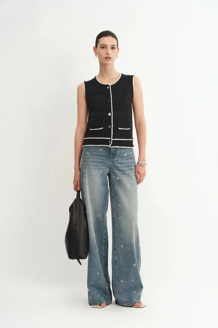 Silvy Tweed Sleeveless Top in Textured Cotton sold by Fabrique product image thumbnail 3
