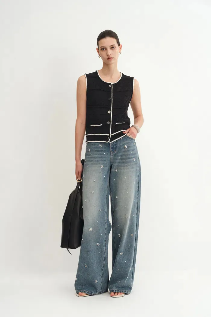 Silvy Tweed Sleeveless Top in Textured Cotton sold by Fabrique product image thumbnail 4