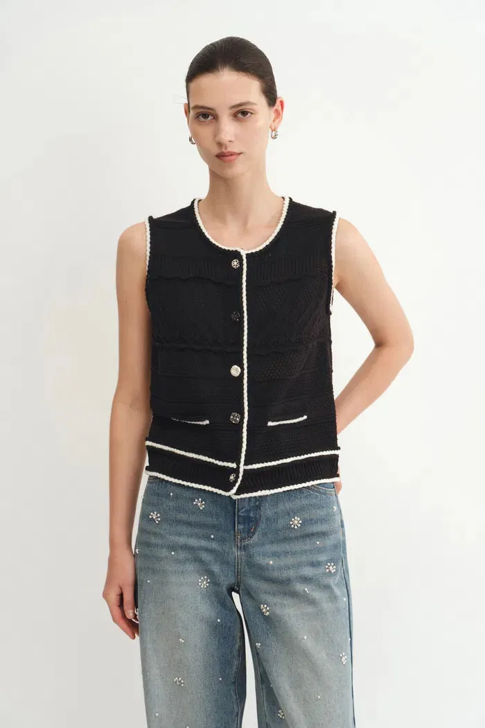 Silvy Tweed Sleeveless Top in Textured Cotton sold by Fabrique product image thumbnail 5