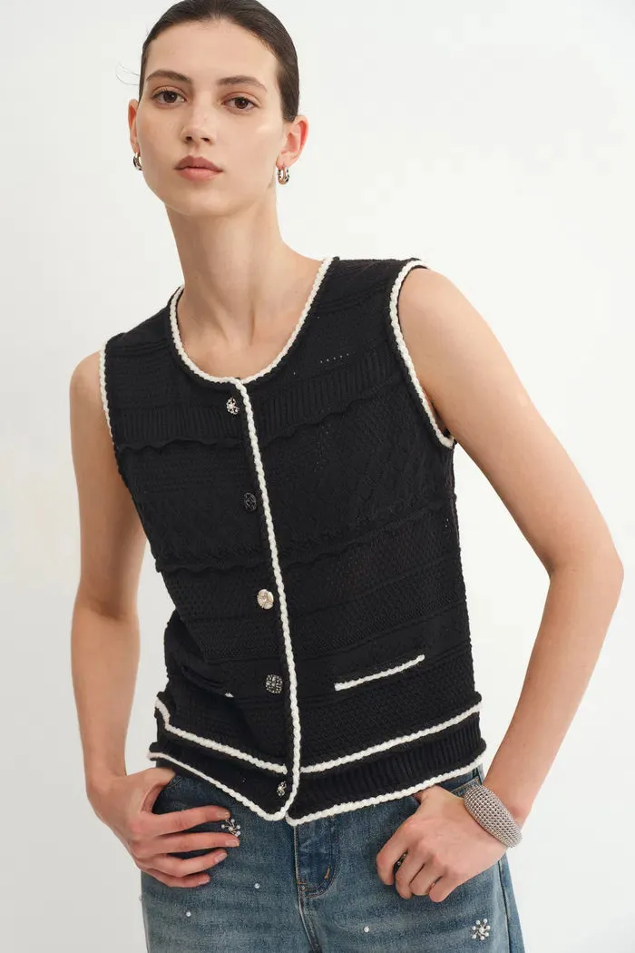 Silvy Tweed Sleeveless Top in Textured Cotton sold by Fabrique product image thumbnail 2