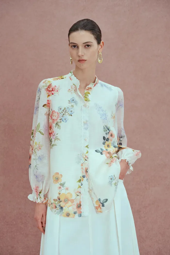 Ariel Flora Blouse in Silk-Linen Blend sold by Fabrique product image thumbnail 4
