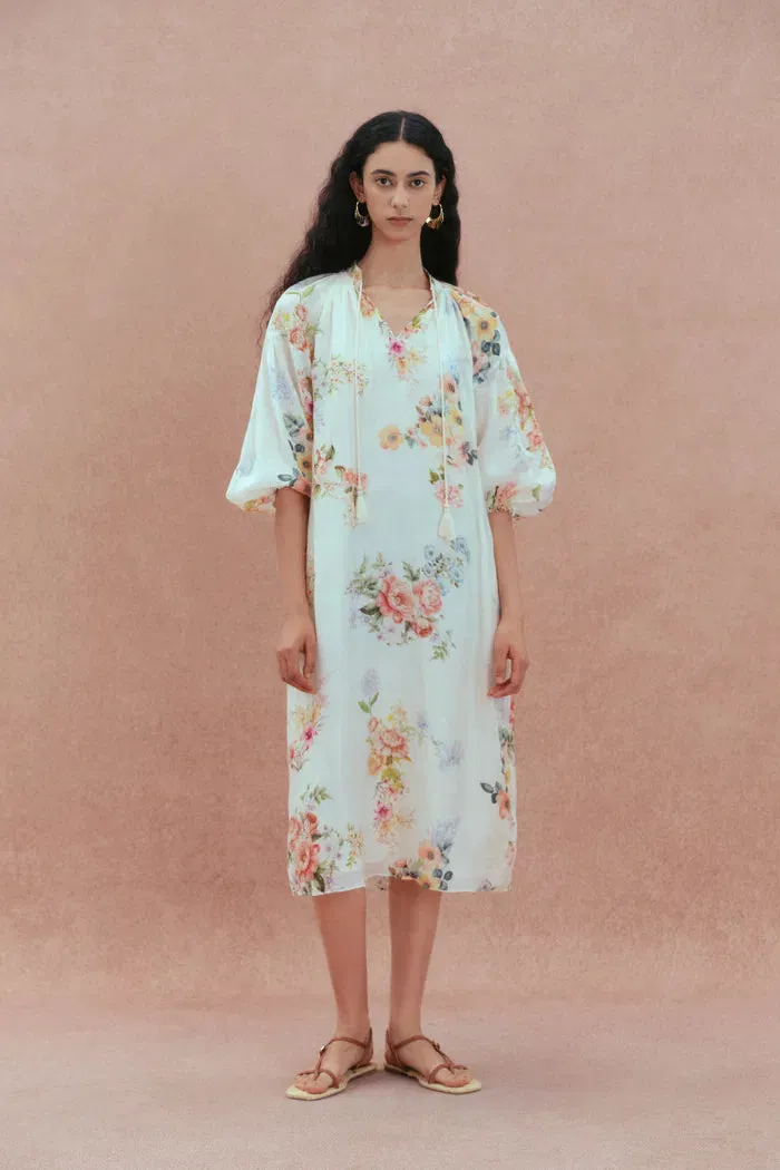Lou Flora Long Sleeves Dress in Silk-Linen Blend sold by Fabrique product image thumbnail 2