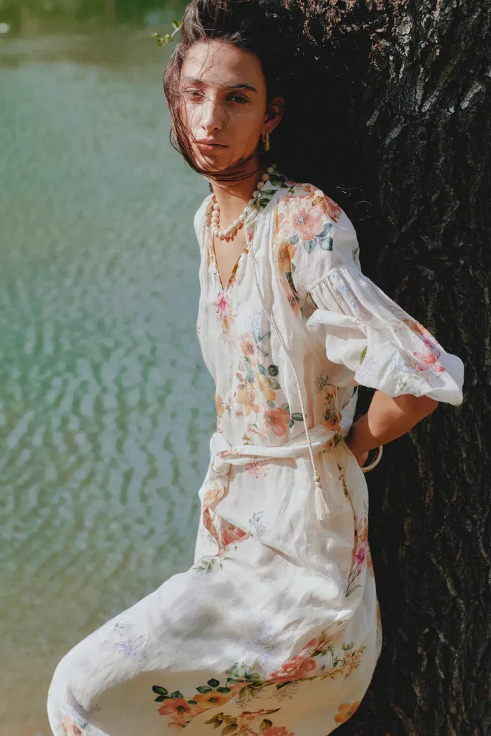 Lou Flora Long Sleeves Dress in Silk-Linen Blend sold by Fabrique product image thumbnail 3