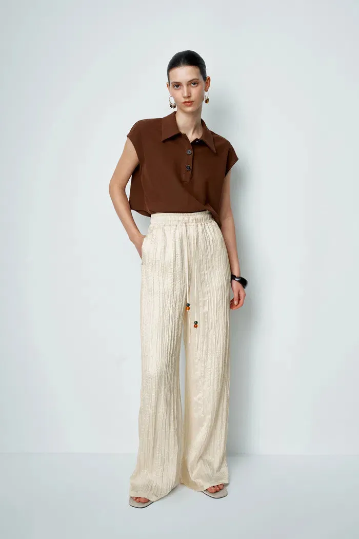 Aurora Textured Pants in Pleated Satin sold by Fabrique product image thumbnail 3