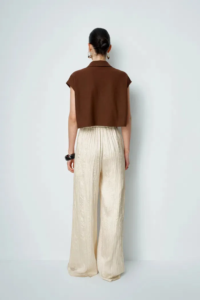 Aurora Textured Pants in Pleated Satin sold by Fabrique product image thumbnail 5