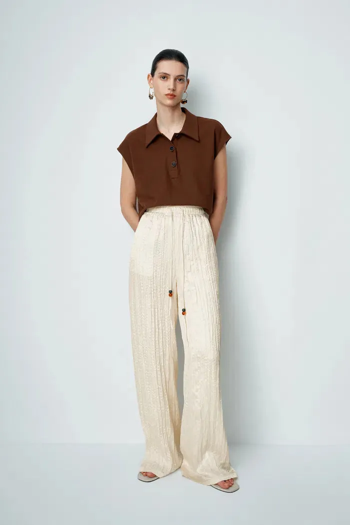 Aurora Textured Pants in Pleated Satin sold by Fabrique product image thumbnail 2