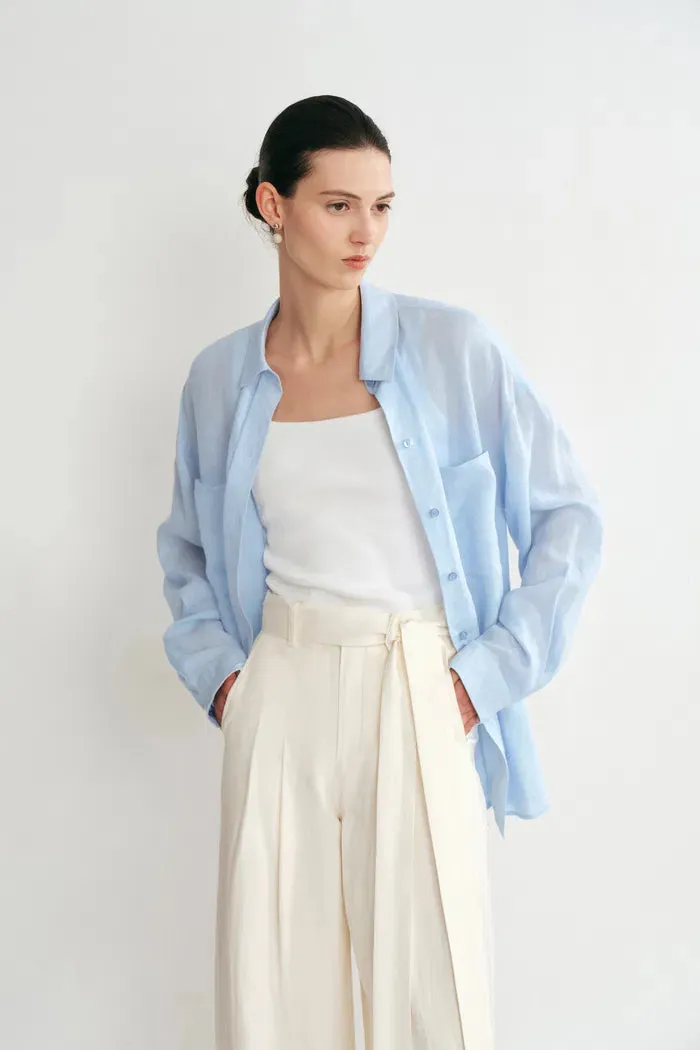 Una Dropped Shoulder Shirt in Linen sold by Fabrique product image thumbnail 5