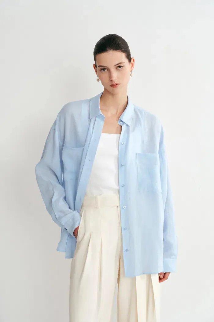 Una Dropped Shoulder Shirt in Linen sold by Fabrique product image thumbnail 2