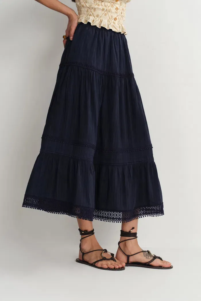 Sybilla Tiered Openwork Maxi Skirt in Cotton sold by Fabrique product image thumbnail 5