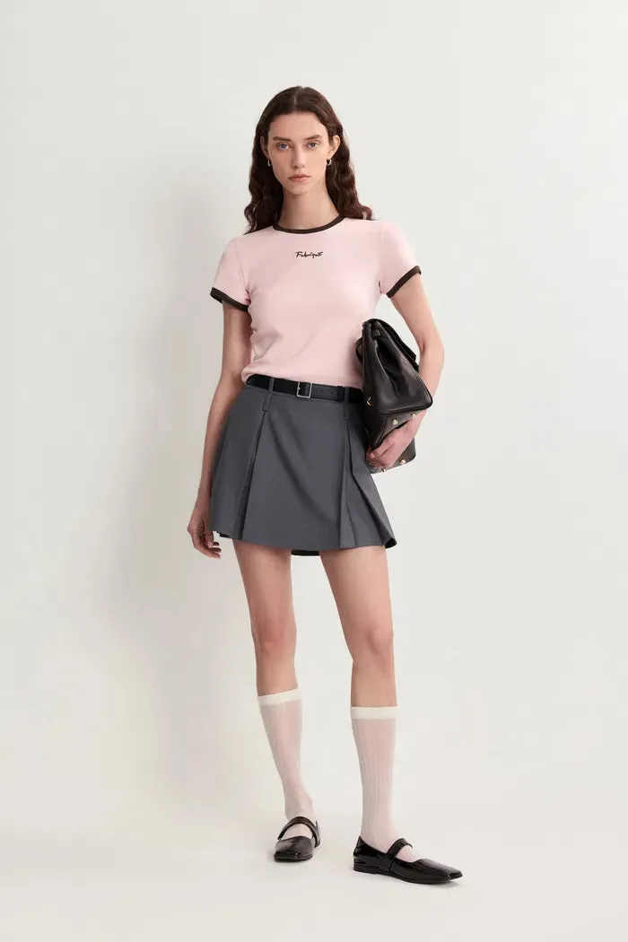 Emily Wren Pleated Mid Rise Skort in Fine Twill sold by Fabrique product image thumbnail 2