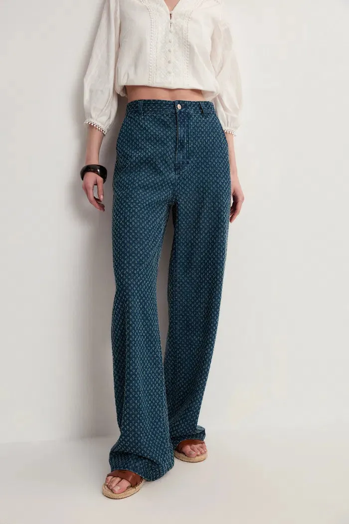 Sunny Wide Leg Jeans in Cotton Denim sold by Fabrique