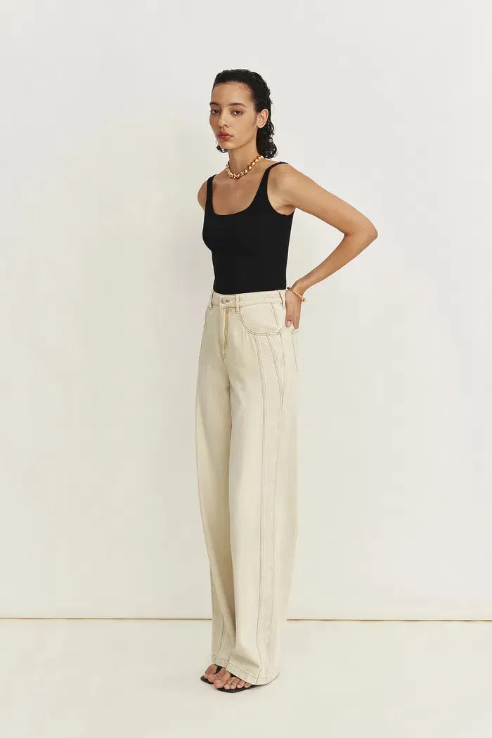 Liz Square Neck Body Con Sleeveless Tank Top in High-Stretch Ribbed Knit sold by Fabrique product image thumbnail 3