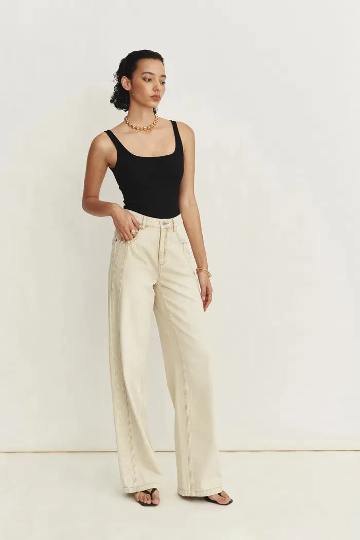 Liz Square Neck Body Con Sleeveless Tank Top in High-Stretch Ribbed Knit sold by Fabrique product image thumbnail 4