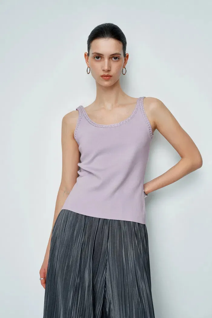 Dries Braided Hem Knit Tank Top in Tencel-Silk Blend sold by Fabrique product image thumbnail 4