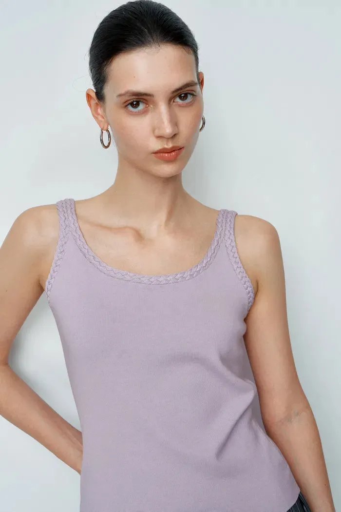 Dries Braided Hem Knit Tank Top in Tencel-Silk Blend sold by Fabrique product image thumbnail 5