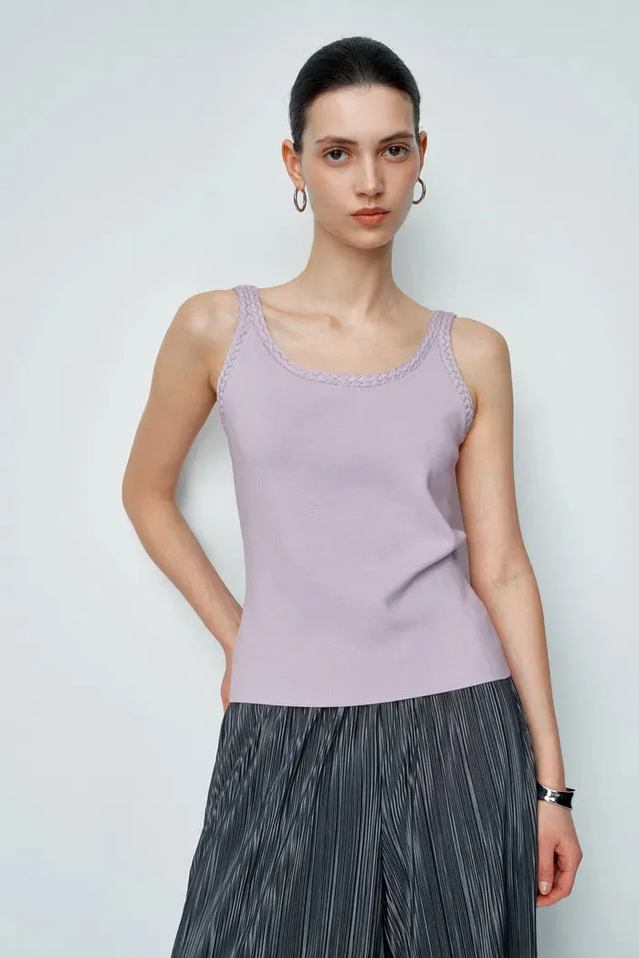 Dries Braided Hem Knit Tank Top in Tencel-Silk Blend sold by Fabrique product image thumbnail 2