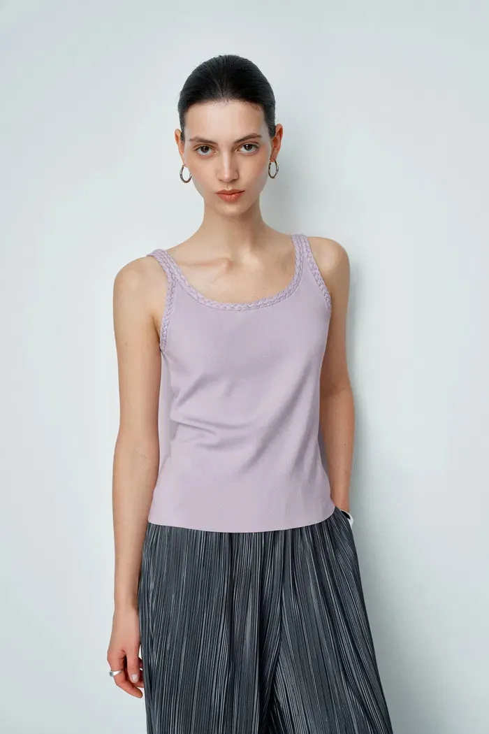 Dries Braided Hem Knit Tank Top in Tencel-Silk Blend sold by Fabrique product image thumbnail 3