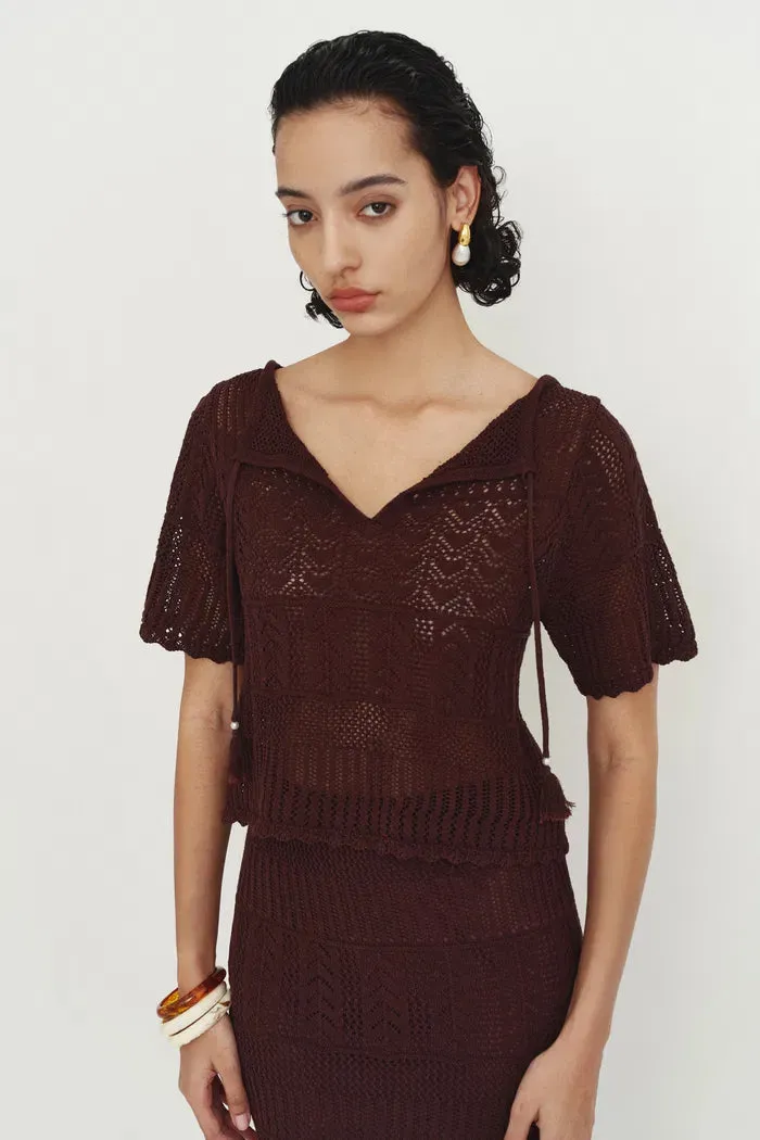 Sylvia Knitted Reversible Blouse and Midi Skirt Set sold by Fabrique product image thumbnail 5