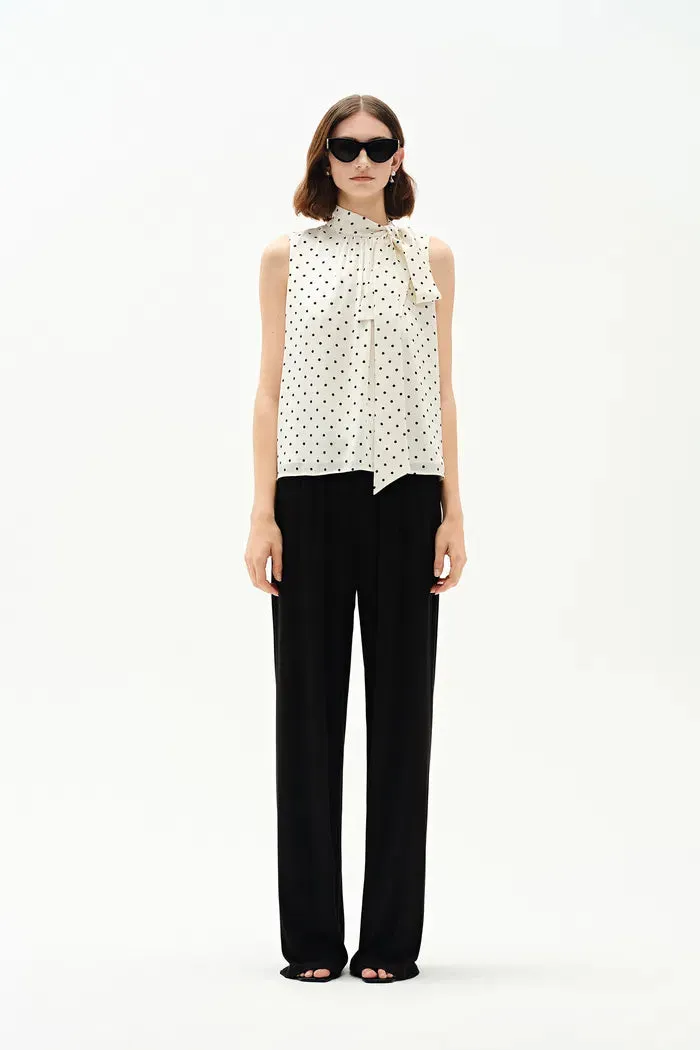 Elen Polka Dot Halter Neck Sleeveless Top in Mulberry Silk sold by Fabrique