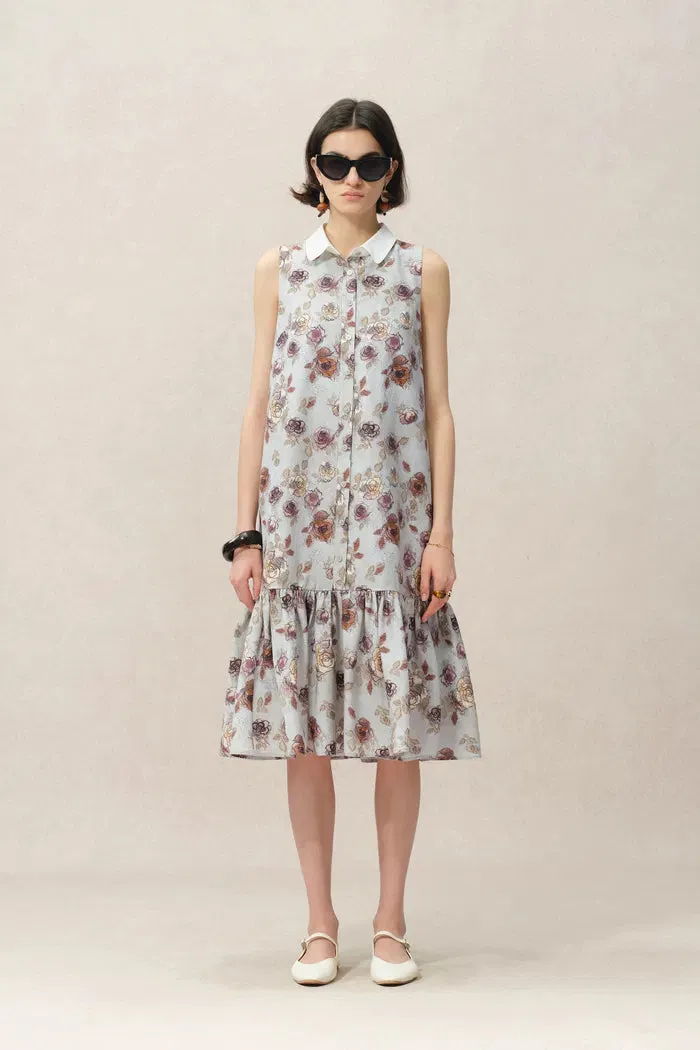 Demi Sleeveless Print Dress in Silk-Cotton sold by Fabrique product image thumbnail 4