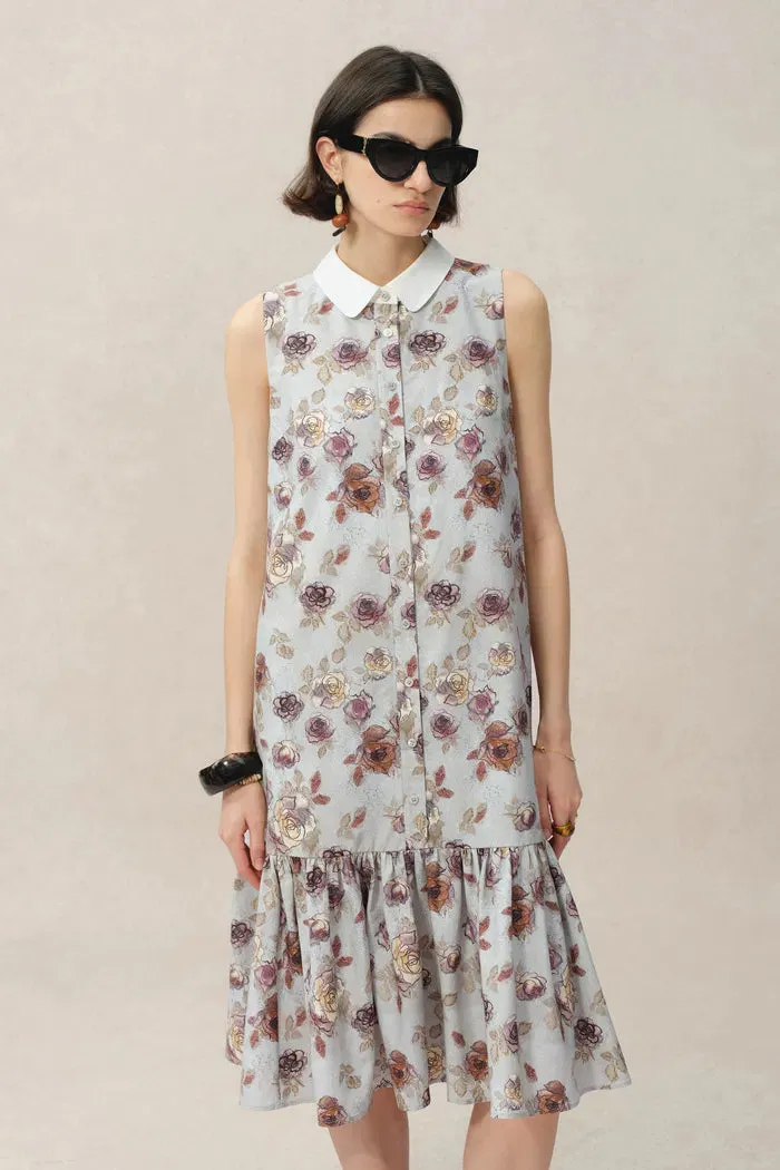 Demi Sleeveless Print Dress in Silk-Cotton sold by Fabrique product image thumbnail 5