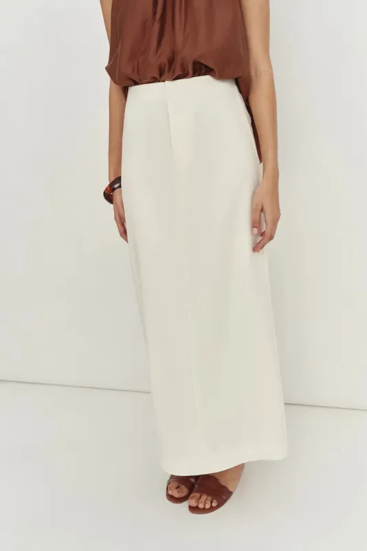 Magalie Straight Skirt in Australian Merino Blend sold by Fabrique