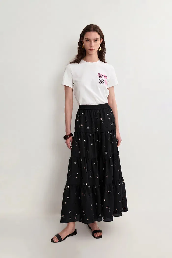 Emily Hand Beaded Sequin Embroidered Maxi Skirt in Beaded Wool Blend sold by Fabrique product image thumbnail 3