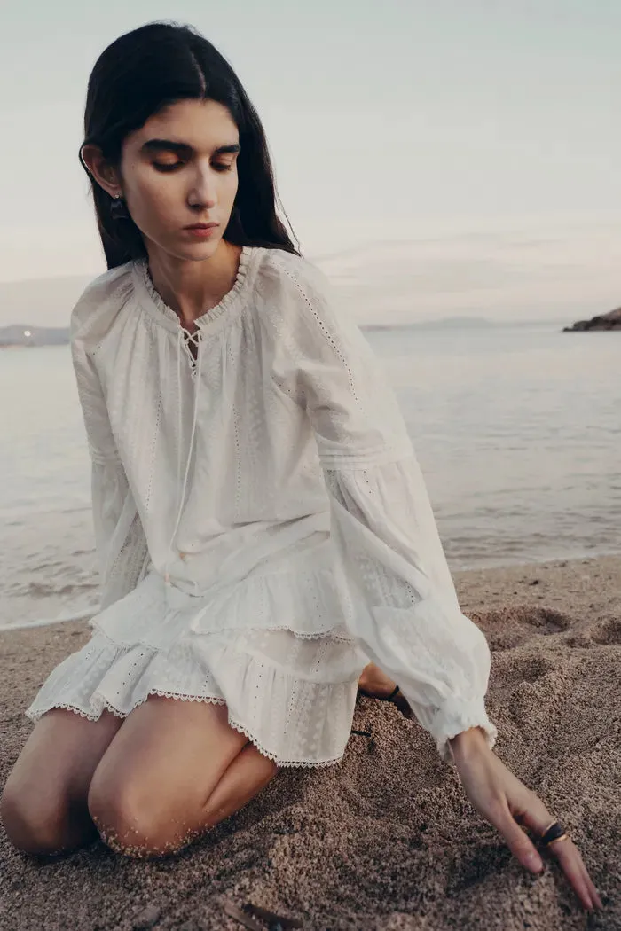 Vicky Ruffle Mini Skirt in Fine Cotton Voile sold by Fabrique product image thumbnail 2