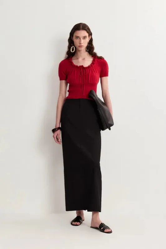 Aikena Crocheted Top in Cotton Knit sold by Fabrique