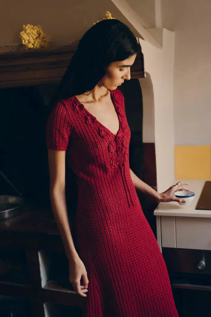 Golf Floral Crocheted Knit Dress in Hemp Cotton Knit sold by Fabrique product image thumbnail 4