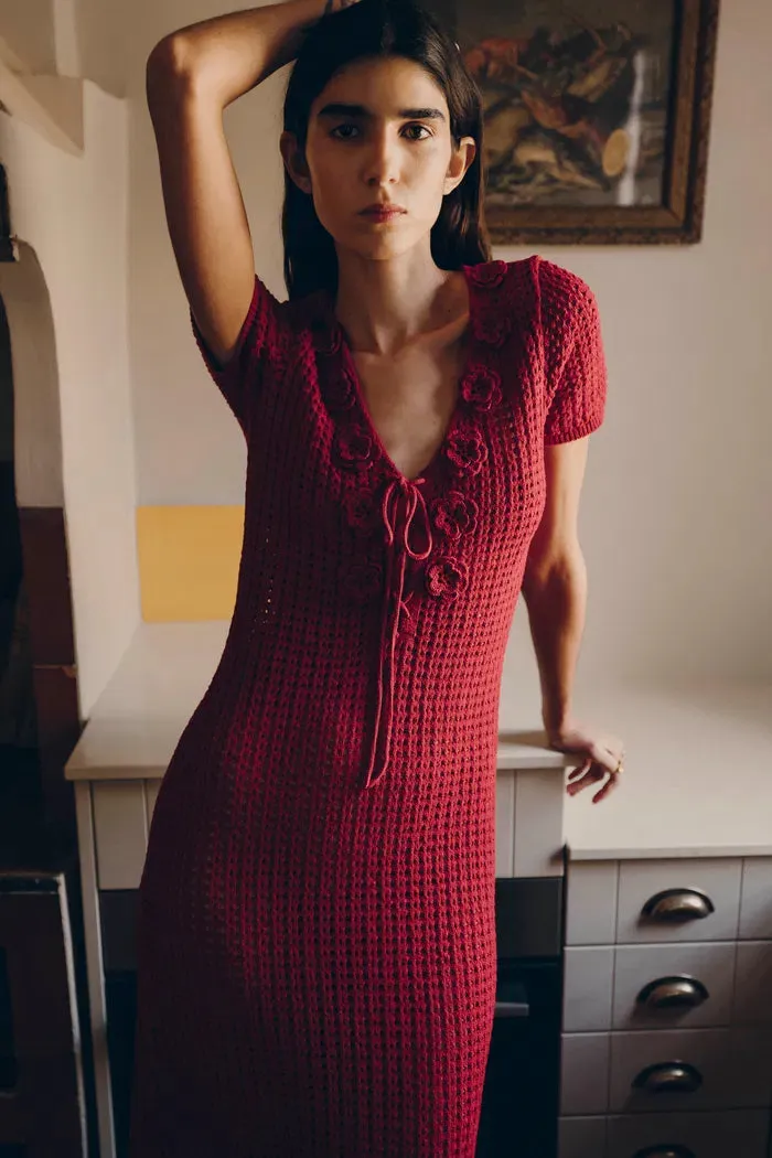 Golf Floral Crocheted Knit Dress in Hemp Cotton Knit sold by Fabrique product image thumbnail 2