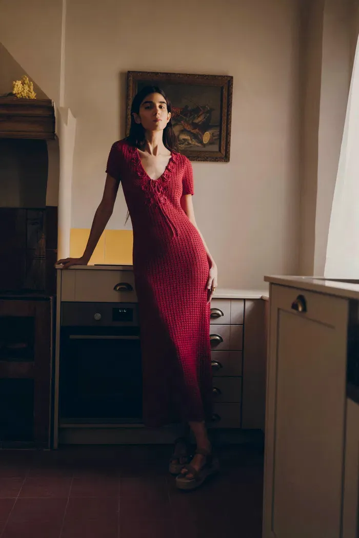 Golf Floral Crocheted Knit Dress in Hemp Cotton Knit sold by Fabrique product image thumbnail 3