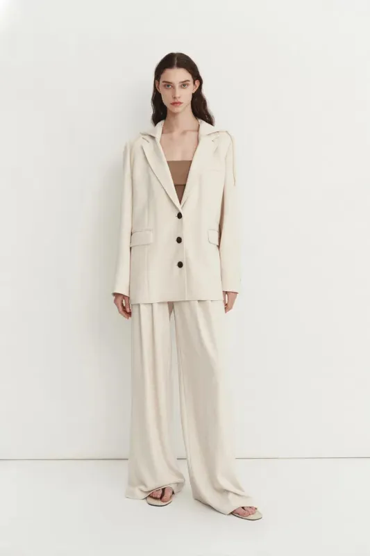 Daseasa Detachable Hoodie Blazer Jacket in Cotton Knit made by Fabrique