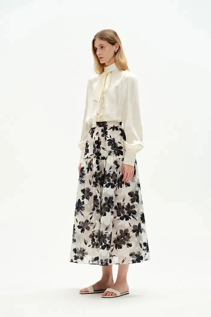 Rhea Jacquard Extended Print Skirt in Heavy Jacquard Mesh sold by Fabrique product image thumbnail 4