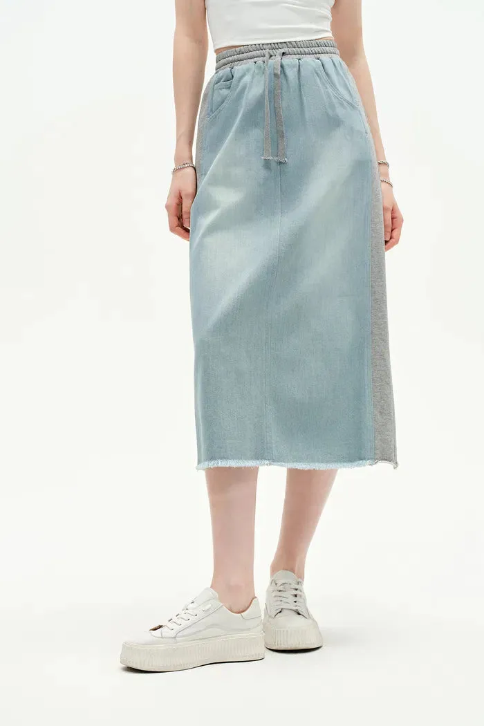 Elvin Patchwork Midi Skirt in Cotton Denim sold by Fabrique product image thumbnail 5