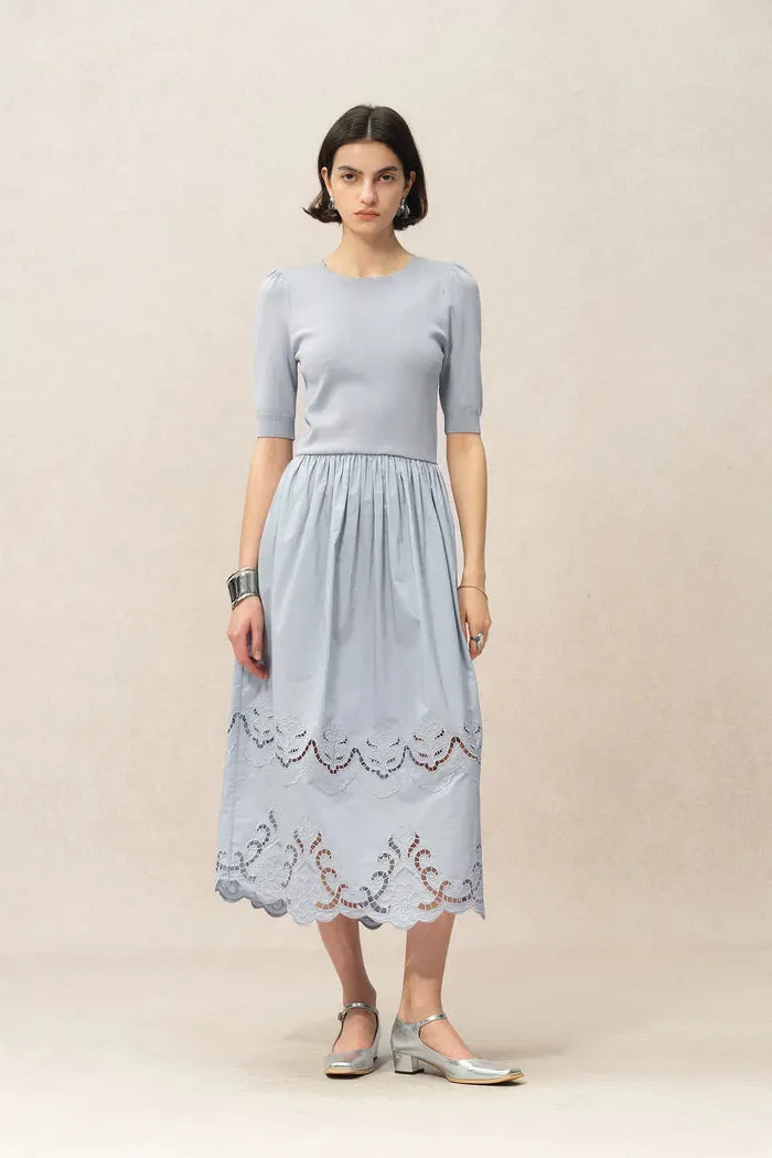 Amy Mixed Fabric Dress in Tencel-Silk and Poplin sold by Fabrique product image thumbnail 4