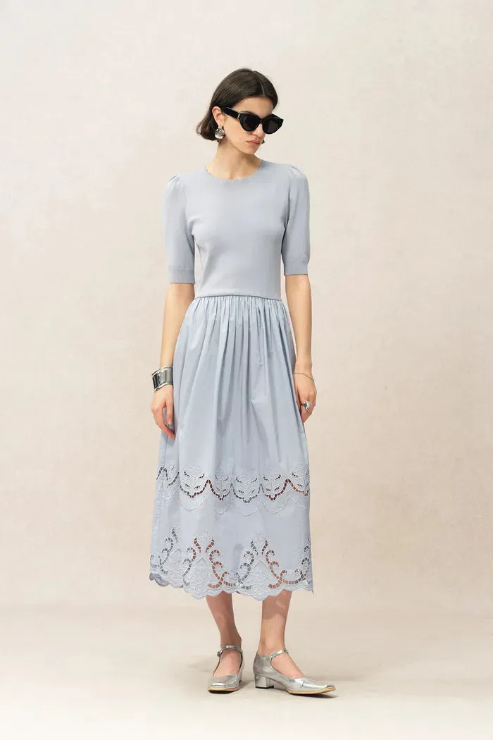 Amy Mixed Fabric Dress in Tencel-Silk and Poplin sold by Fabrique product image thumbnail 5